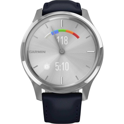 Garmin vívomove Luxe Hybrid Smartwatch 42mm Stainless Steel - Silver With Navy Italian Leather Band HOW TO BUY