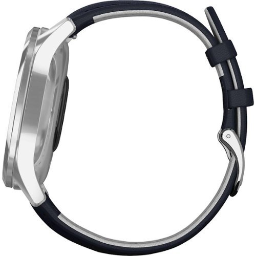 Garmin vívomove Luxe Hybrid Smartwatch 42mm Stainless Steel - Silver With Navy Italian Leather Band WHERE TO BUY