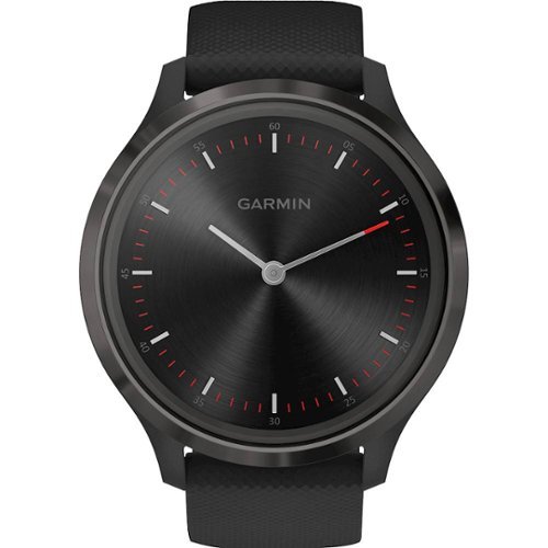 Garmin - vívomove 3 Hybrid Smartwatch 44mm Fiber-Reinforced Polymer - Slate With Black Case And Silicone Band - (2019)-Front_Standard 