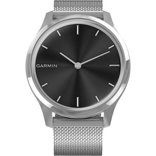 Garmin - vívomove Luxe Hybrid Smartwatch 42mm Stainless Steel - Silver With Silver Stainless Steel Band