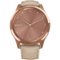 Garmin - vívomove Luxe Hybrid Smartwatch 42mm Stainless Steel - Rose Gold With Light Sand Italian Leather Band-Front_Standard