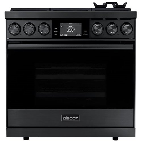 Dacor - Contemporary 4.8 Cu. Ft. Freestanding Dual Fuel Four Part Pure Convection Range with Steam-Assist, LP, High Altitude - Graphite Stainless Steel