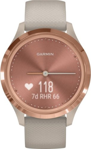Garmin vívomove 3S Hybrid Smartwatch 39mm Fiber-Reinforced Polymer - Rose Gold With Light Sand Case And Silicone Band GLOBAL SHIPPING