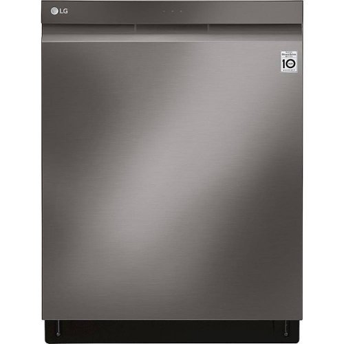 LG - 24" Top Control Built-In Smart WiFi-Enabled Dishwasher with Steam, 3rd Rack and Stainless Steel Tub - Black stainless steel
