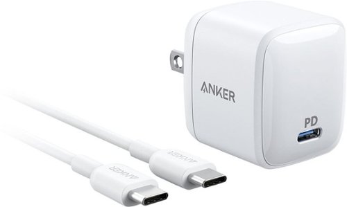 

Anker - PowerPort PD 30W Bundle with USB C to C Cable 6ft Fast Charger for Mobile devices and Tablets - White