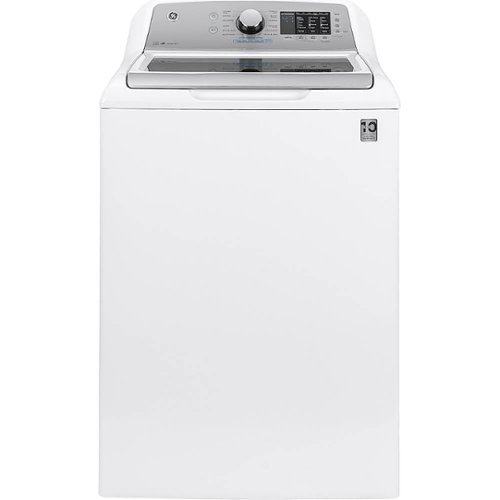 GE - 4.8 Cu. Ft.  High-Efficiency Top Load Washer - White With Silver Backsplash