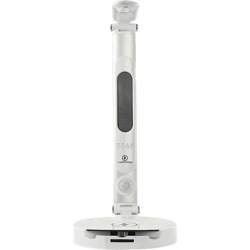 LumiCharge - All-in-One LED Desk Lamp, Wireless Charger, and Universal Phone Charging Station - White-Front_Standard 
