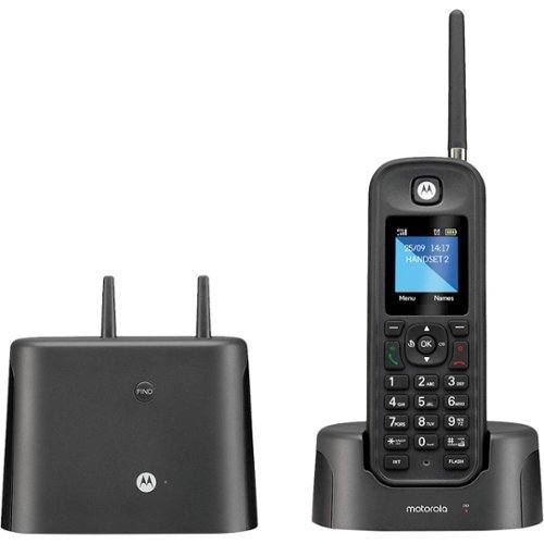 Motorola - MOTO-O211 Expandable Cordless Phone System with Digital Answering System - Black-Left_Standard 