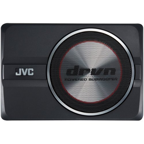 JVC - 8" Single-Voice-Coil 22000-Ohm Loaded Subwoofer Enclosure with Integrated Amp - Black