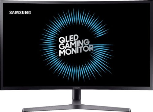 Samsung - Geek Squad Certified Refurbished 32" LED Curved QHD FreeSync Monitor with HDR - Matte Dark Blue/Gray