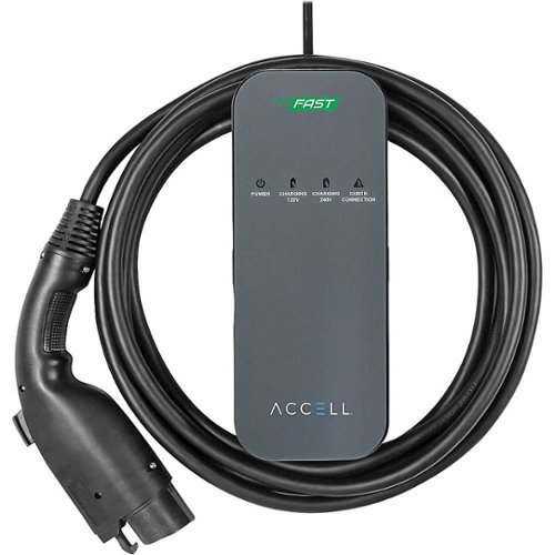 Accell AxFAST 16Amp Level 2 24.6' Portable Electric Vehicle Charger 24.6' - Gray INTERNATIONAL SHIPPING