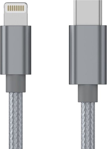 Just Wireless 6' Lightning-to-USB Type C Cable - Slate Gray INTERNATIONAL SHIPPING