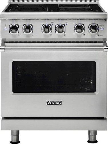 Viking - Professional 5 Series 4.7 Cu. Ft. Freestanding Electric Induction True Convection Range with Self-Cleaning - Stainless steel-Front_Standard 