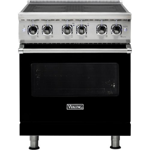 Viking - Professional 5 Series 4.7 Cu. Ft. Freestanding Electric Induction True Convection Range with Self-Cleaning - Black-Front_Standard 