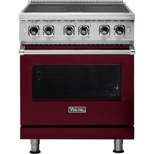Viking - Professional 5 Series 4.7 Cu. Ft. Freestanding Electric Induction True Convection Range with Self-Cleaning - Burgundy-Front_Standard 