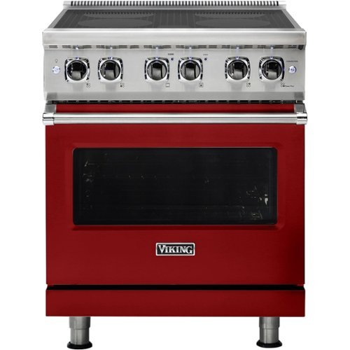 Viking - Professional 5 Series 4.7 Cu. Ft. Electric Induction True Convection Range with Self-Cleaning - Apple Red-Front_Standard 