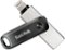SanDisk - iXpand Flash Drive Go 128GB USB 3.0 Type-A to Apple Lightning for iPhone & iPad - Black / Silver-Front_Standard