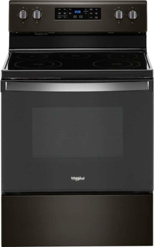 Whirlpool - 5.3 Cu. Ft. Freestanding Electric Convection Range Self-High Heat Cleaning Method and Frozen Bake - Black stainless steel