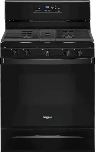 Front. Whirlpool - 5.0 Cu. Ft. Freestanding Gas Range with Self-Cleaning and SpeedHeat Burner - Black.
