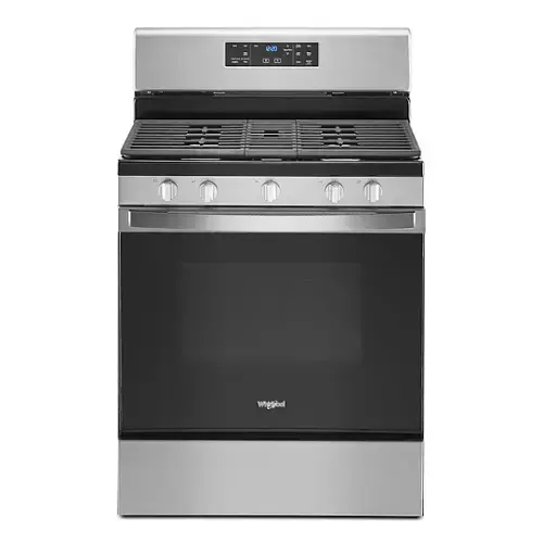 Front. Whirlpool - 5.0 Cu. Ft. Freestanding Gas Range with Self-Cleaning and SpeedHeat Burner - Stainless Steel.