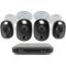 Swann - 4-Channel, 4-Camera Indoor/Outdoor Wired 4K UHD 1TB DVR Surveillance System - Black/White-Front_Standard
