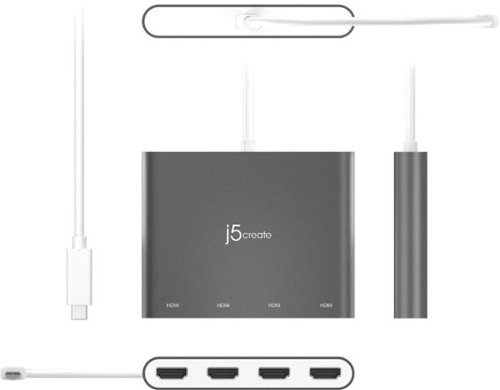 j5create USB-C to 4-Port HDMI Multi-Monitor Adapter - Silver SHOP ONLINE