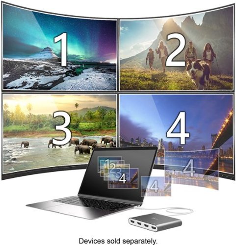 j5create USB-C to 4-Port HDMI Multi-Monitor Adapter - Silver BUY IN AUSTRALIA