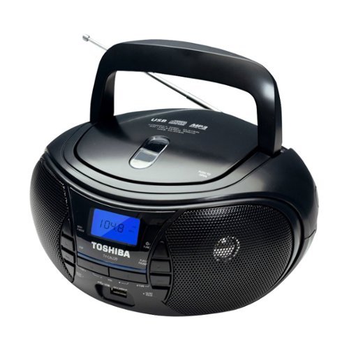  Toshiba - CD-RW/CD-R Boombox with FM Radio - Black