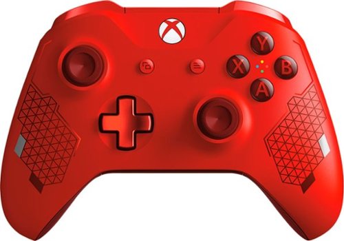 Microsoft - Geek Squad Certified Refurbished Wireless Controller for Xbox One and Windows 10 - Sport Red Special Edition