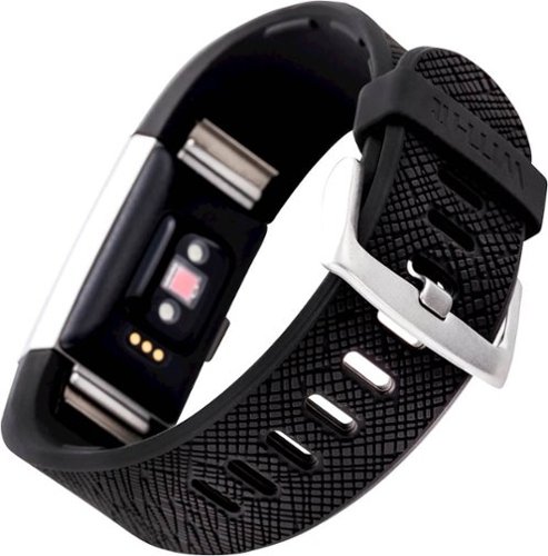 WITHit Silicone Band for Fitbit™ Charge 2 - Black Saffiano GLOBAL SHIPPING