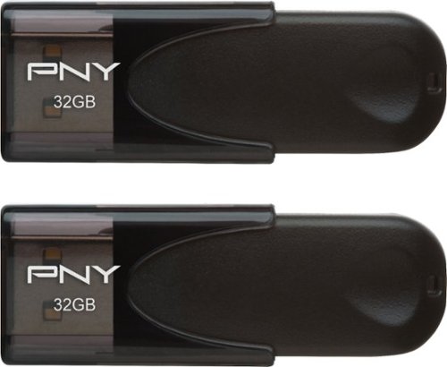  PNY - 32GB Attaché 4 Type A USB 2.0 Flash Drive 2-Pack - Black