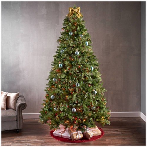 Noble House - 9' Mixed Spruce Pre-Lit Artificial Christmas Tree - Green + Multi Lights-Alt_View_Standard_14 
