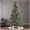 Noble House - 7.5' Cashmere Mixed Needles Pre-Lit Hinged Artificial Christmas Tree with Snow & Glitter Branches with Frosted Pinecones - Green + Multi Lights-Alt_View_Standard_15