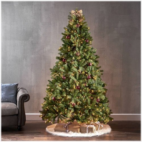 Noble House - 7' Mixed Spruce Pre-Lit Artificial Christmas Tree - Green + Clear Lights-Alt_View_Standard_14 