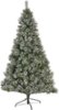 Noble House - 4.5' Cashmere Pine & Mixed Needles Unlit Hinged Artificial Christmas Tree with Snow & Glitter Branches - Green-Front_Standard