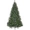 Noble House - 7.5' Mixed Spruce Unlit Hinged Artificial Christmas Tree with Frosted Branches, Red Berries, and Frosted Pinecones - Green-Front_Standard