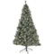 Noble House - 9' Cashmere Pine & Mixed Needles Unlit Hinged Artificial Christmas Tree with Snow & Glitter Branches - Green-Front_Standard