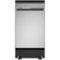 GE - 18" Portable Dishwasher - Stainless Steel-Front_Standard
