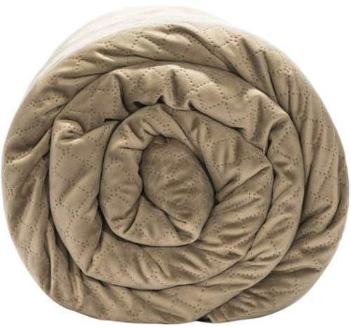 BlanQuil - 15 lb - Quilted Weighted Blanket with Removable Cover - Taupe
