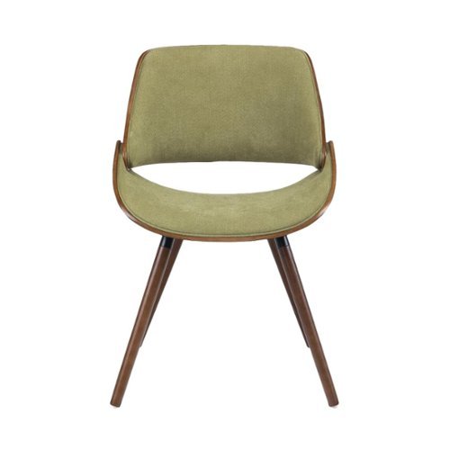

Simpli Home - Malden Mid-Century Modern Woven Fabric, Walnut Wood Veneer & High-Density Foam Dining Chair - Acid Green