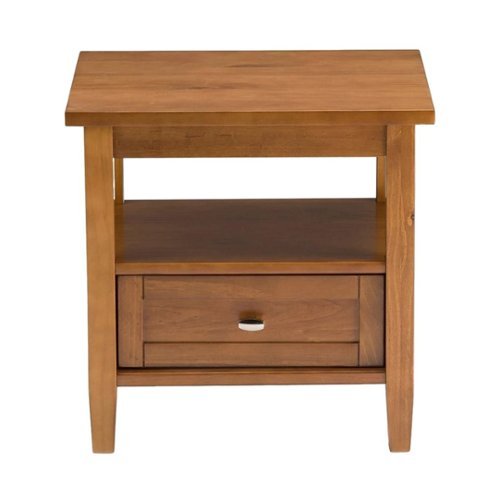 Simpli Home - Warm Shaker Rectangular Wood 1-Drawer End Table - Light Golden Brown