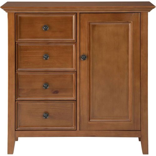 Simpli Home - Amherst Rectangular Wood Medium Storage Cabinet - Light Golden Brown