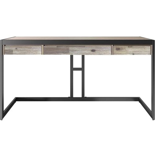 Simpli Home - Erina Rectangular Modern Industrial Solid Acacia Wood 2-Drawer Table - Distressed Grey