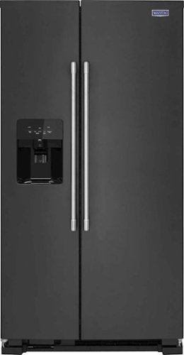 Maytag - 24.5 Cu. Ft. Side-by-Side Freestanding Refrigerator with Exterior Ice and Water Dispenser - Cast Iron Black