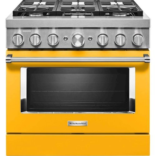 KitchenAid - 5.1 Cu. Ft. Freestanding Dual Fuel True Convection Range with Self-Cleaning - Yellow pepper