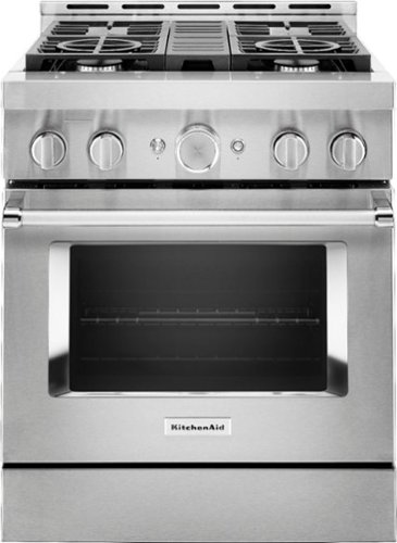 KitchenAid - Commercial-Style 4.1 Cu. Ft. Slide-In Gas True Convection Range with Self-Cleaning - Stainless steel