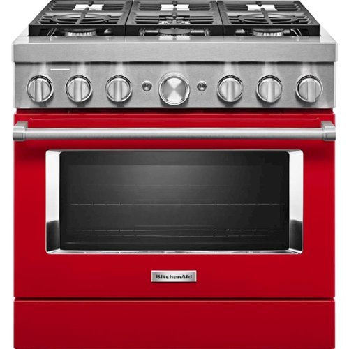 KitchenAid - 5.1 Cu. Ft. Freestanding Dual Fuel True Convection Range with Self-Cleaning - Passion red