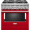 KitchenAid - 5.1 Cu. Ft. Freestanding Dual Fuel True Convection Range with Self-Cleaning - Passion Red-Front_Standard