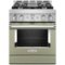 KitchenAid - Commercial-Style 4.1 Cu. Ft. Slide-In Gas True Convection Range with Self-Cleaning - Avocado Cream-Front_Standard
