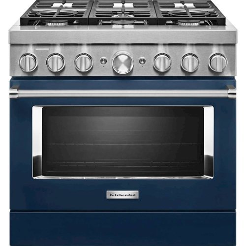 KitchenAid - 5.1 Cu. Ft. Freestanding Dual Fuel True Convection Range with Self-Cleaning - Ink blue